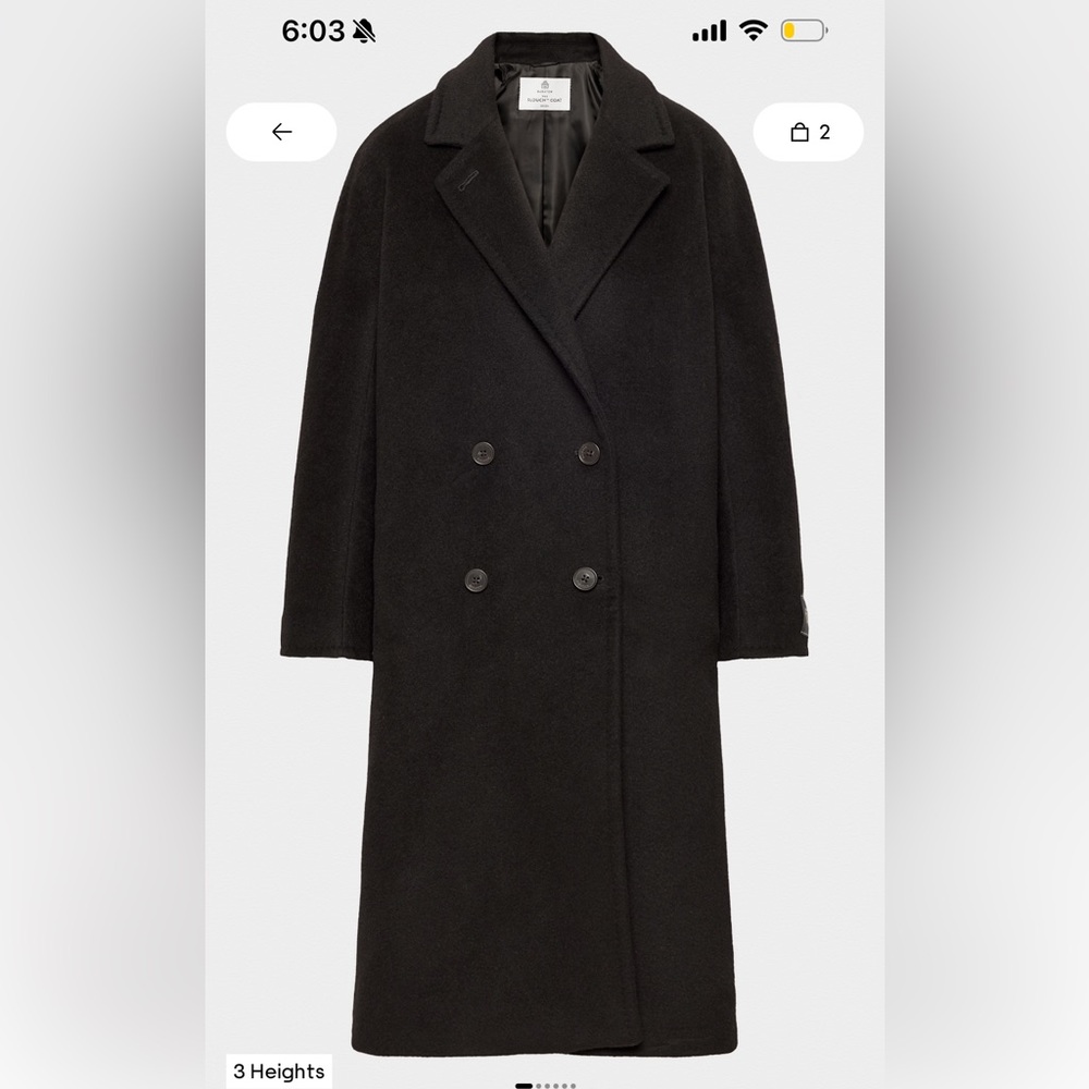 Aritzia Black Slouch Wool Coat